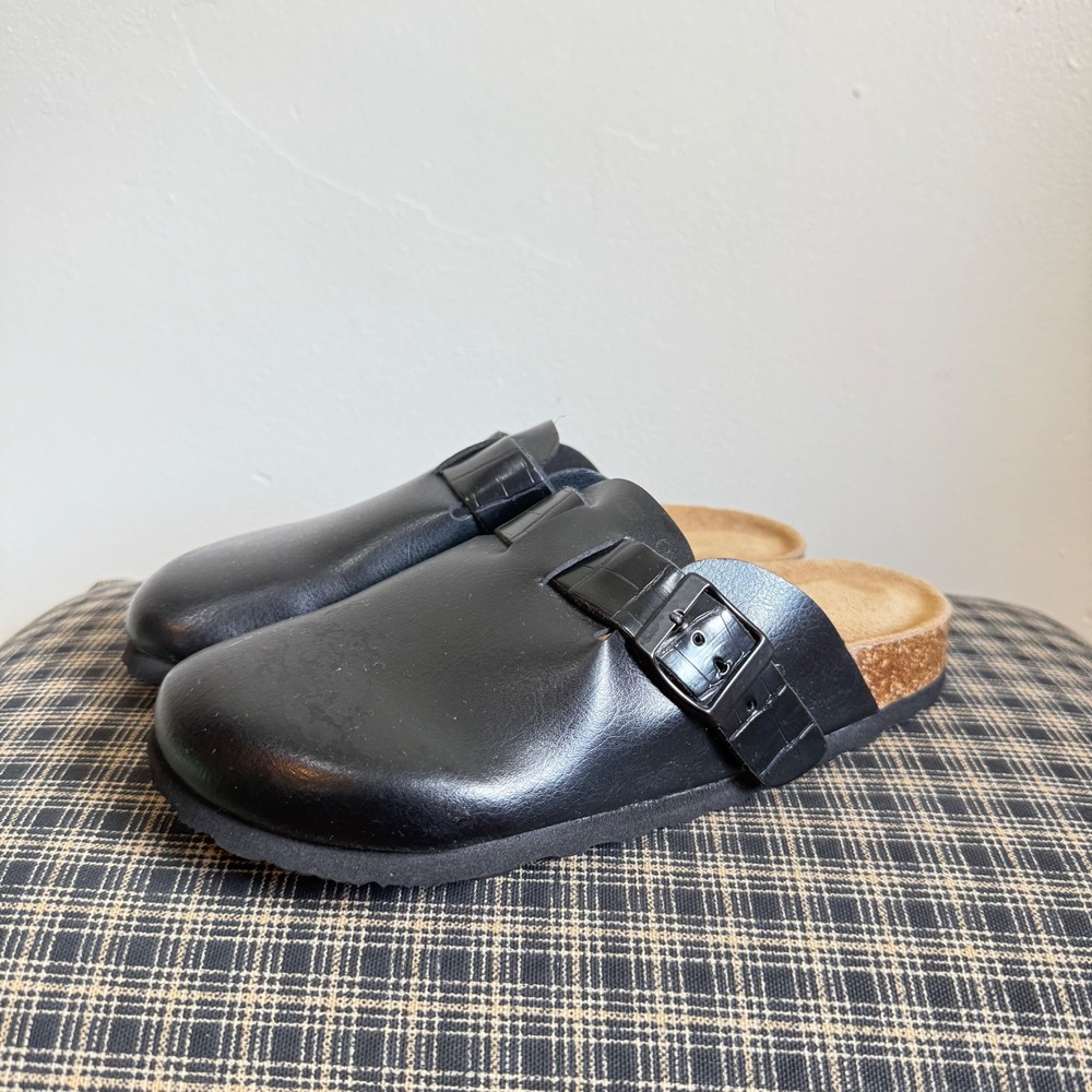 Project Cloud Croc Embossed Strap Comfort Clogs Size 6 Black